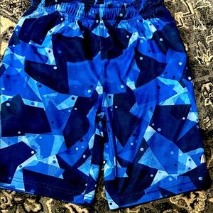 Blue Geometric Patterned Shorts
